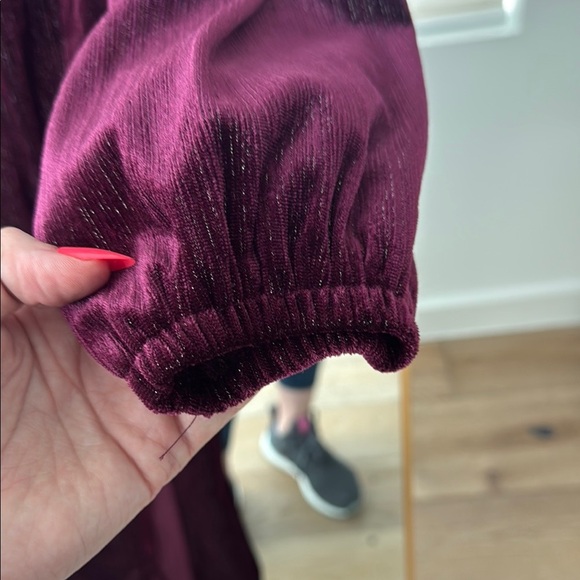 Elegant Burgundy Velvet Dress - Picture 4 of 7